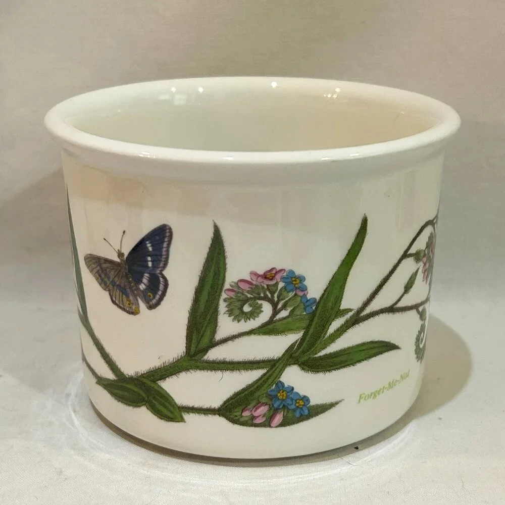 Portmeirion Botanic Garden Ceramic Crock Jar Planter Forget Me Not